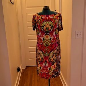 Eloquii multi patterned sheath dress